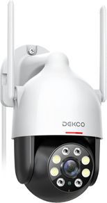 2K Security Camera Outdoor with Motion Tracking, Pan-Tilt 360 Degree View, CCTV Camera, Sound-Lights Alarm, Home WiFi Camera, Color Night Vision