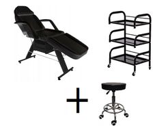 Beauty Bed With Drawers trolley shelf and stool