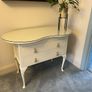 Unique Dressing Table kidney shape white glass top Image 5