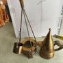 Vintage Kenyan Brass Coffee Pot Dallah Set / African Travelling Kettle Image 5