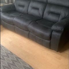 3 seater grey recliner