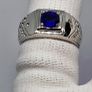 Sterling silver Premium Vietnamese Cobalt Blue Spinel & White Zircon Ring in Rhodium Overlay Sterling Silver 1.48 Ct. Image 5