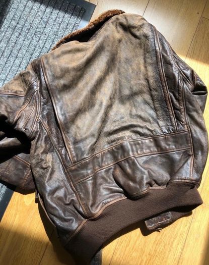 Polo Ralph Lauren G-1 Leather Jacket Bomber Flight Shearling Brown