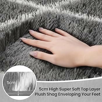 Rugs Living Room 140x200cm, Grey Area Rugs for Bedroom, Washable Anti Slip Large Shaggy Soft Rug Fluffy Modern Carpets Mat Beside Area Rug for Living Room Kids Room
