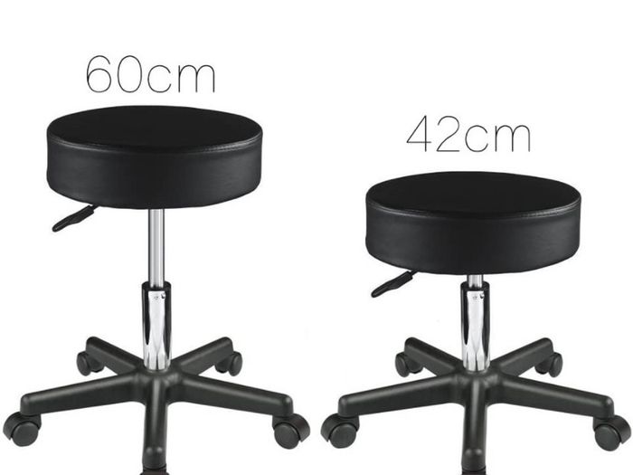 Black Adjustable Rolling Cushion Tattoo Massage Hydraulic Salon Stool,5 Wheels (FREE POSTAGE)