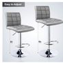 Modern Bar Stools Set of 2 Leatherette   Exterior,Double Needle Sewing,Height Adjustable,Chrome Footrest and Base,Bar Chairs for Kitchens,Counter and Home (Grey) Image 7