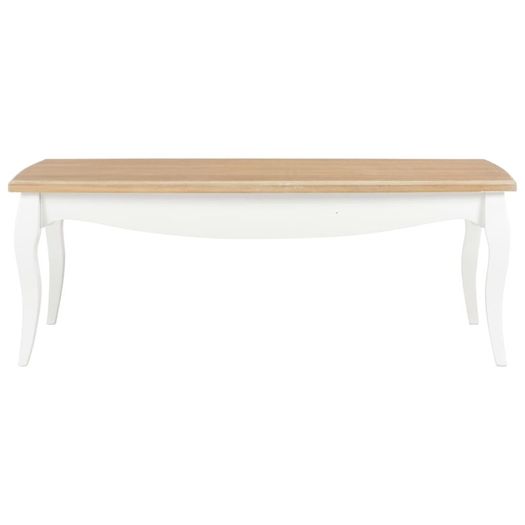 Coffee Table White and Brown 110x60x40 cm Solid Pine Wood