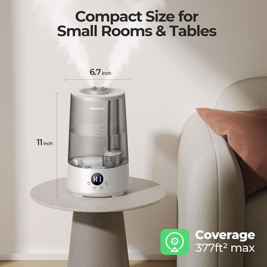 Homvana 3.6L Cool Mist Humidifier - Silent, Long-Lasting, and Safe for Baby and Home