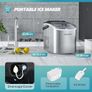 Ice Maker Machine Countertop Ice Cube Maker with Portable Handle, 9 Ice Cubes in 6 Mins, Self-Cleaning Compact Ice Maker 12 kg in 24 Hrs, with Ice Scoop and Basket for Home/Kitchen/Office/Bar Image 4