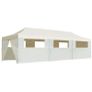 Folding Pop-up Party Tent with 8 Sidewalls 3x9 m Cream Image 4