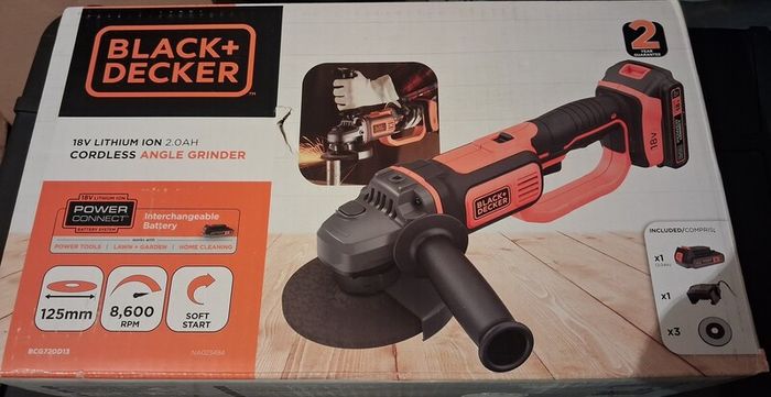 Black and decker battery angle grinder