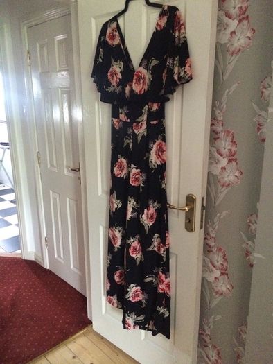 Black Floral Jumpsuit. Size 14