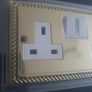 Classic Polished Brass Rope Edge Double Plug Socket from Hamilton Litestat Group with On/Off Switch x One Image 7