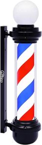 NEW SALE | 31'' Barber Pole Light, Red White Blue Rotating Hair Salon Open Sign, Wall Mount