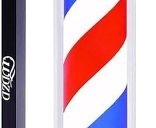 NEW SALE | 31'' Barber Pole Light, Red White Blue Rotating Hair Salon Open Sign, Wall Mount