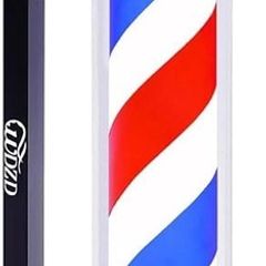 NEW SALE | 31'' Barber Pole Light, Red White Blue Rotating Hair Salon Open Sign, Wall Mount