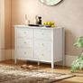 Fluted Dresser, 6 Drawer Chest of Drawers for Bedroom, Living Room, Hallway, Closet, White Image 8