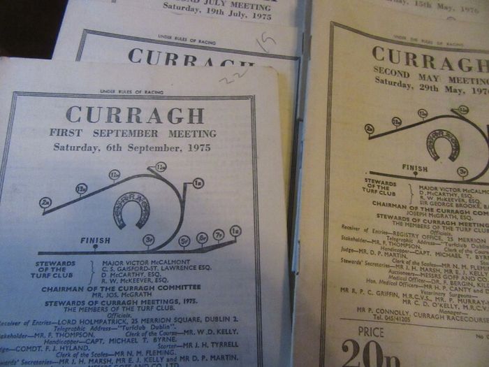 Curragh horse racing cards 1970s