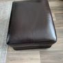 2 Italian Brown leather sofas and footstools Image 4
