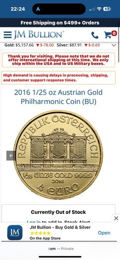 Small rare 2016 1/25 oz 1.3gr Austrian Gold Philharmonic  Coin