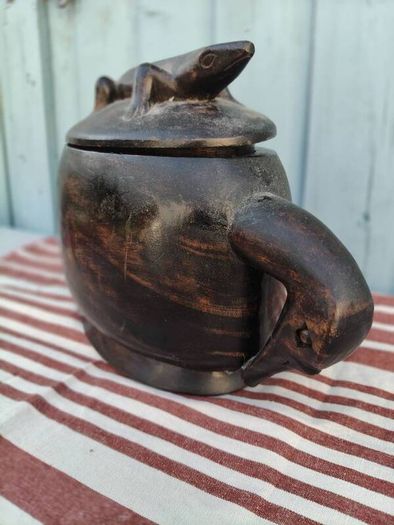 Hand carved Wood Container