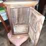 Beautiful Old Press with door and Twin Floral Carved Panels, rectangular top and plinth base, Image 6