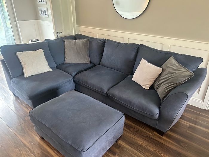 Navy L couch