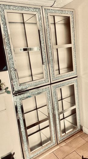 Crushed diamond mirror furniture