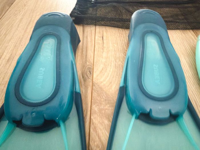Decathlon SNK 500 Jnr Kids Mask, Snorkel and Fins Set Size 13C-1 Turquoise