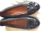 Soft leather and patent wedge shoe. Size 40