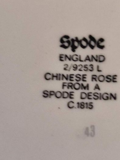 Spode England Hanging  Small Side Plate 2/9253 L Chinese Rose From A Spode Design C.1815