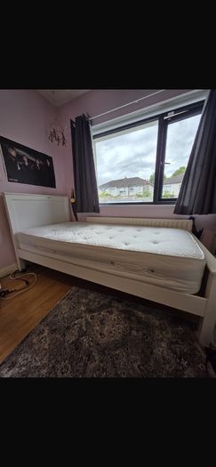 Single bed and mattress