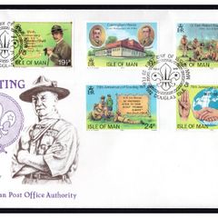 1982 Isle of Man 75th Anniversary of Boy Scout Movement and 125th Anniversary of Lord Baden Powell Commemorative Stamps on First Day Cover (FDC)