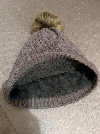 Grey Bobble Beanie