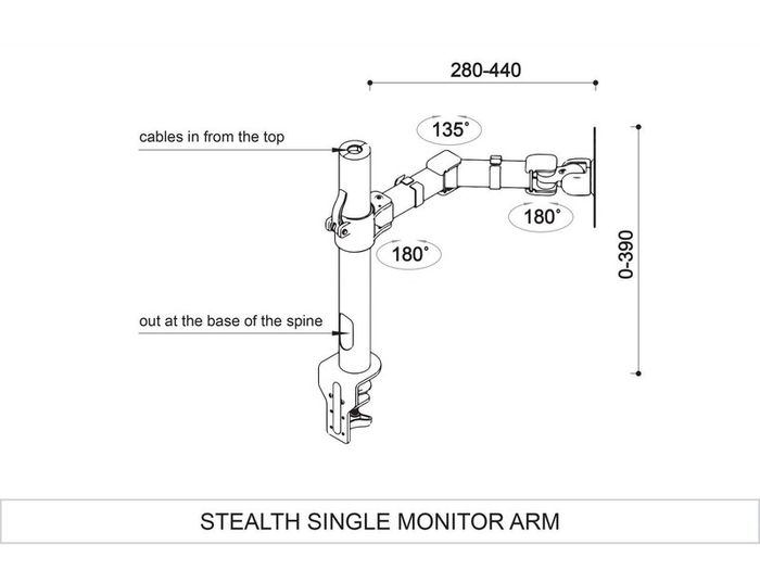Stealth Single Monitor Arm