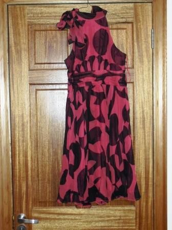 Coast Dress Dusty pink/ red and Black Haulter neck