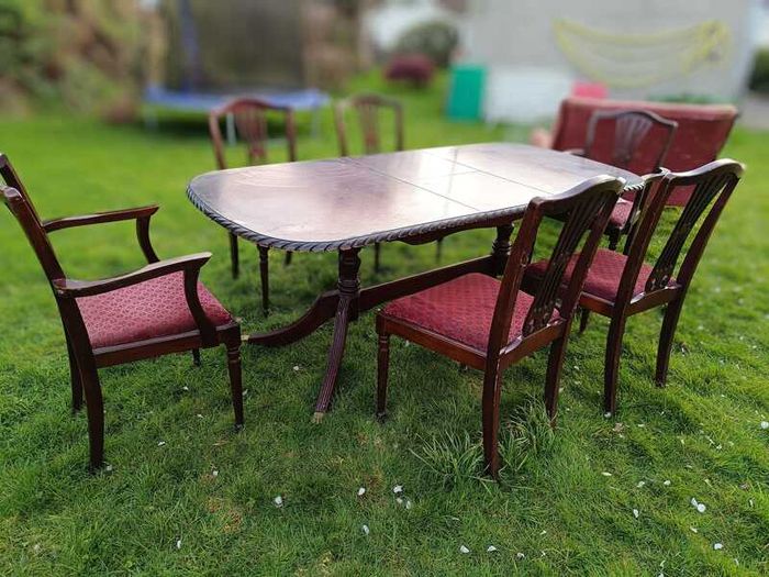 Dining table with chars - solid wood