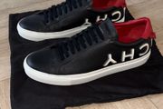 Givenchy black, white and red Urban Street logo leather sneakers