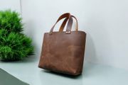 handmade leather bag with matching card wallet