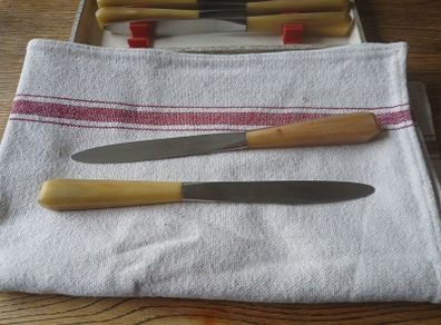12 Stainless steel french horn-handle dinner knives