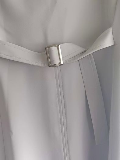 ASOS Light Grey Dress with Triangle Cutout Back.
