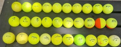 30 preused colored golf balls