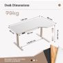 L-shaped Height Adjustable Desk, 140 x (60-80 cm), Image 2