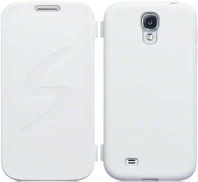 New Samsung I9500 Galaxy S4 Gel Case W/ Front Flap Black With Free Screen Protector