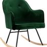 Velvet Rocking Chair with Beech Wood Legs  Modern Armchair for Living Room, Bedroom or Nursery Image 4