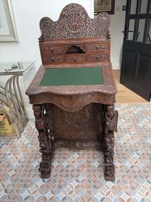 Magnificent Antique Colonial Hardwood Davenport Desk