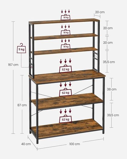 New 6 Shelves Kitchen Unit - FREE P&P