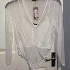 White 2in1 Mesh Bodysuit
