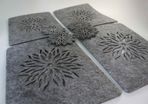 ONLY GREY Placemats and Coaster Flames Aster Flower Felt Table Mats Set of 8