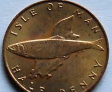 Isle of Man 1976 Bronze half a penny UNC Atlantic Herring